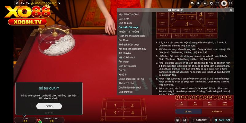 Fantan - Siêu Phẩm Cá Cược Đầy Kịch Tính Tại Nhà Cái Xo88 1 Giới thiệu về tựa game